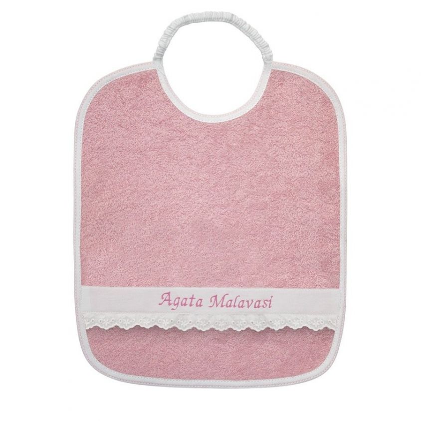 bavaglino bambina rosa personalizzato con nome
